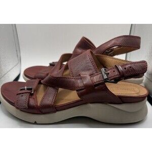 Bussola Jamaica Jenny Platform  Buckle Sandals Burgandy Eur 41 Size 10
